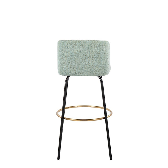 LumiSource Toriano 30" Barstool, Set/2, GR/BK/Gold