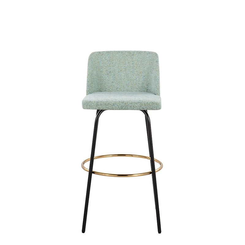 LumiSource Toriano 30" Barstool, Set/2, GR/BK/Gold