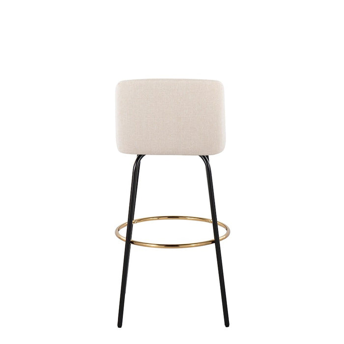 LumiSource Toriano 30" Barstool, Set/2, CRN/BK/Gold