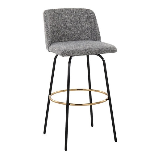 LumiSource Toriano 30" Barstool, Set/2, GYN/BK/Gold