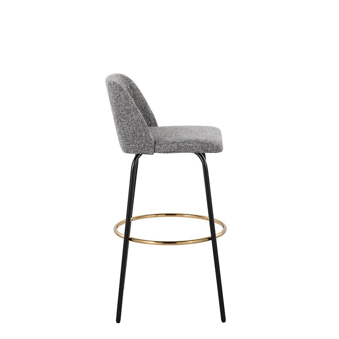 LumiSource Toriano 30" Barstool, Set/2, GYN/BK/Gold
