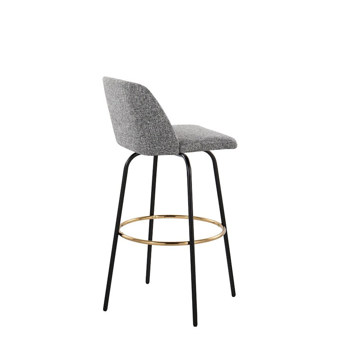 LumiSource Toriano 30" Barstool, Set/2, GYN/BK/Gold