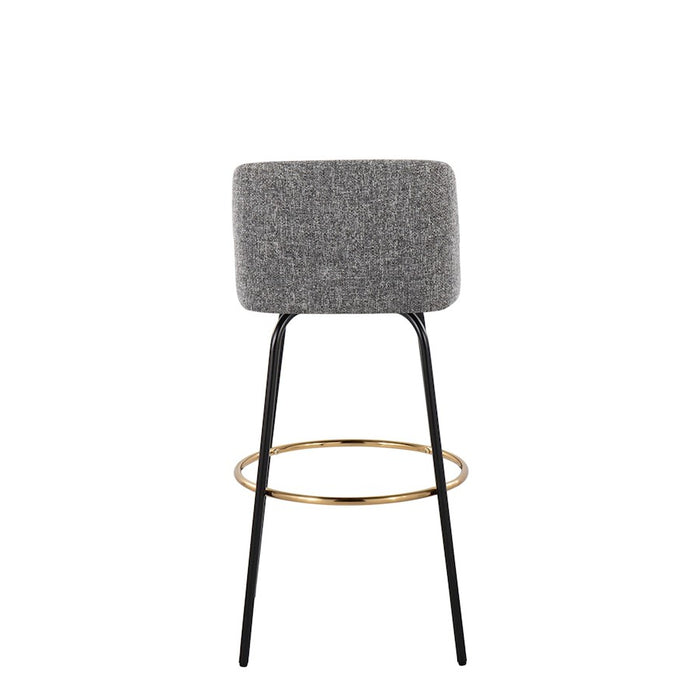 LumiSource Toriano 30" Barstool, Set/2, GYN/BK/Gold