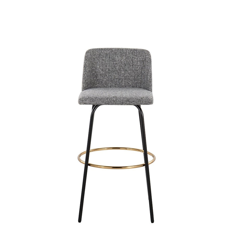 LumiSource Toriano 30" Barstool, Set/2, GYN/BK/Gold