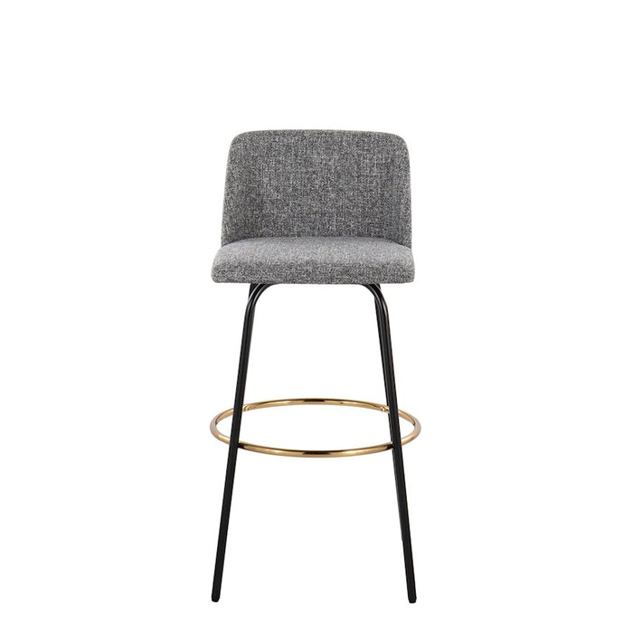 LumiSource Toriano 30" Barstool, Set/2, GYN/BK/Gold