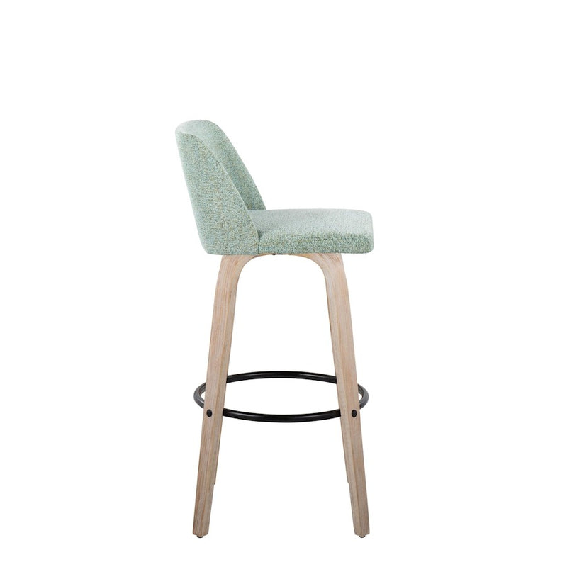 LumiSource Toriano 30" Barstool, Set/2, WH/GR/BK