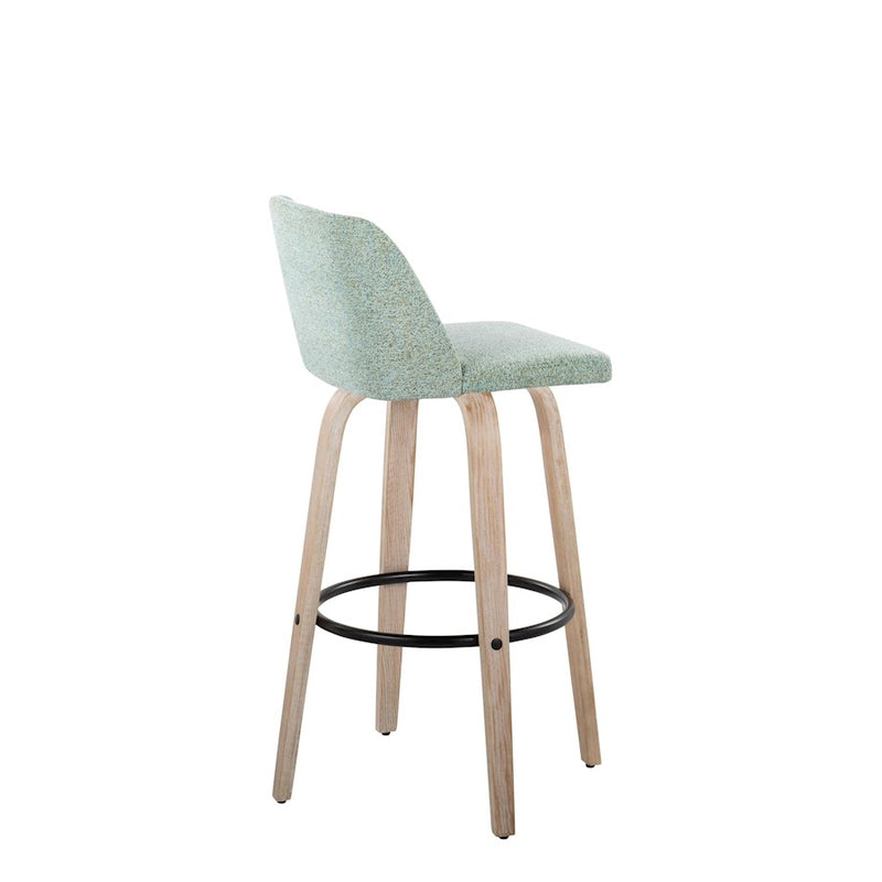 LumiSource Toriano 30" Barstool, Set/2, WH/GR/BK