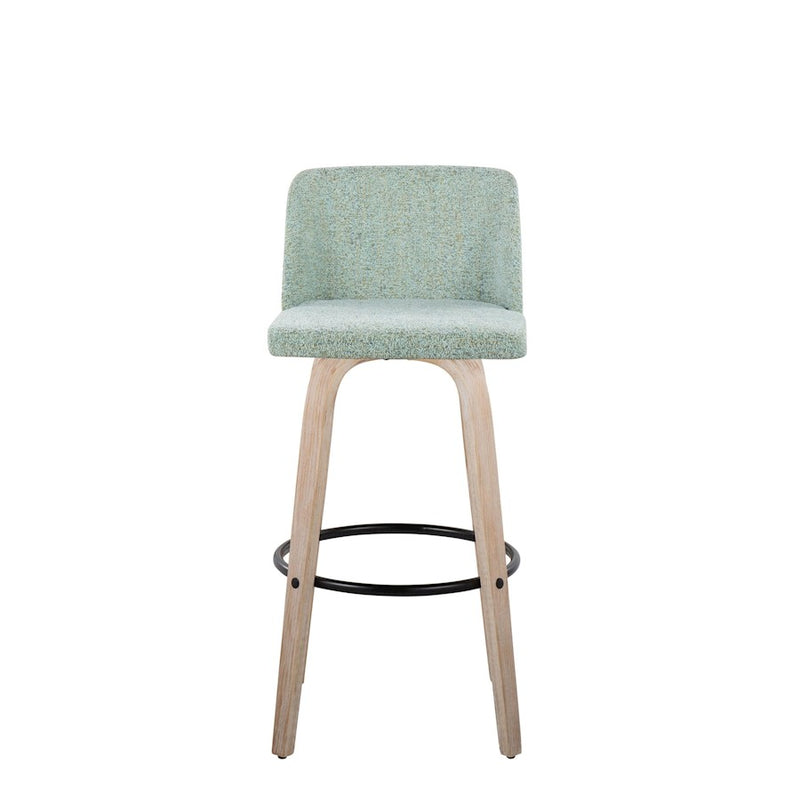 LumiSource Toriano 30" Barstool, Set/2, WH/GR/BK