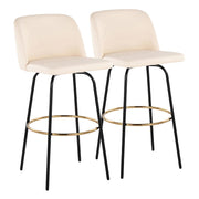 LumiSource Toriano 30" Barstool, Set/2, CR/BK/Gold - B30-TRNOPU-CLARZG2BKCR2
