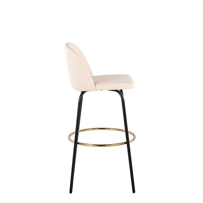 LumiSource Toriano 30" Barstool, Set/2, CR/BK/Gold