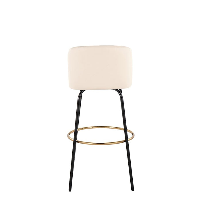 LumiSource Toriano 30" Barstool, Set/2, CR/BK/Gold