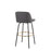 LumiSource Toriano 30" Barstool, Set/2, GY/BK/Gold