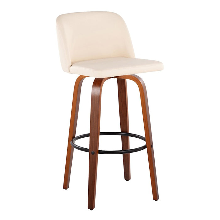 LumiSource Toriano 30" Barstool, Set/2, WAL/CR/BK