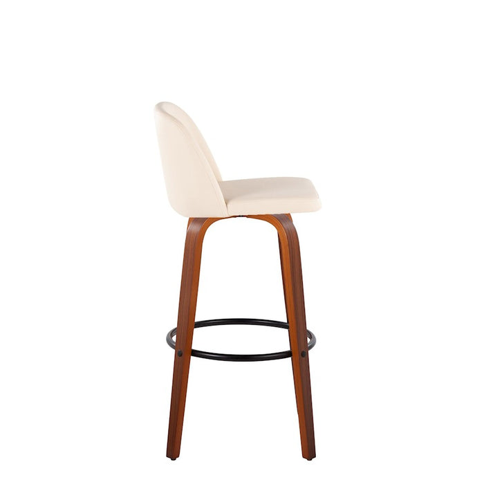 LumiSource Toriano 30" Barstool, Set/2, WAL/CR/BK