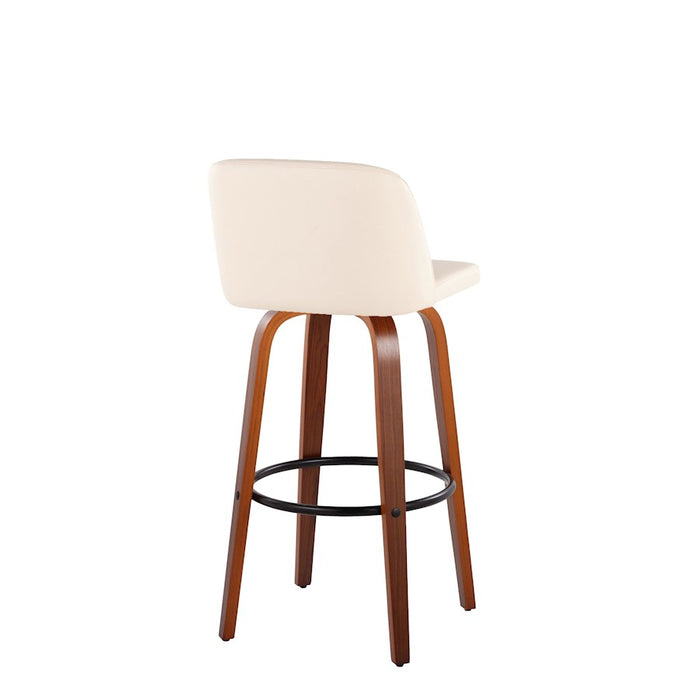 LumiSource Toriano 30" Barstool, Set/2, WAL/CR/BK
