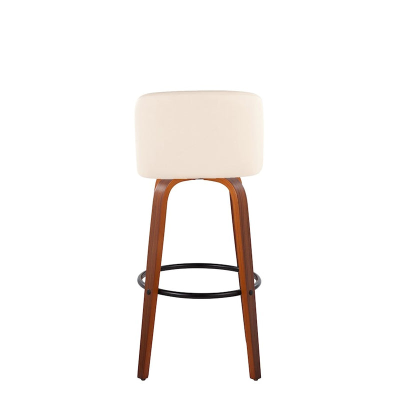 LumiSource Toriano 30" Barstool, Set/2, WAL/CR/BK