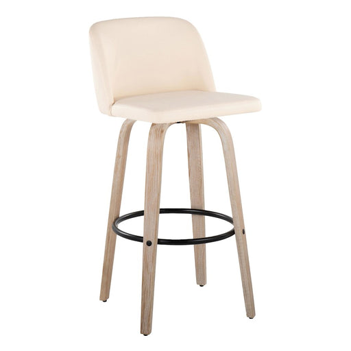 LumiSource Toriano 30" Barstool, Set/2, WH/CR/BK