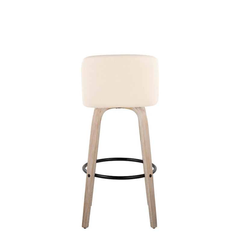 LumiSource Toriano 30" Barstool, Set/2, WH/CR/BK