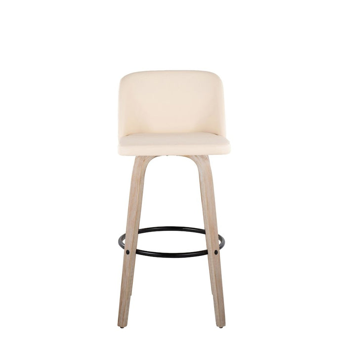 LumiSource Toriano 30" Barstool, Set/2, WH/CR/BK