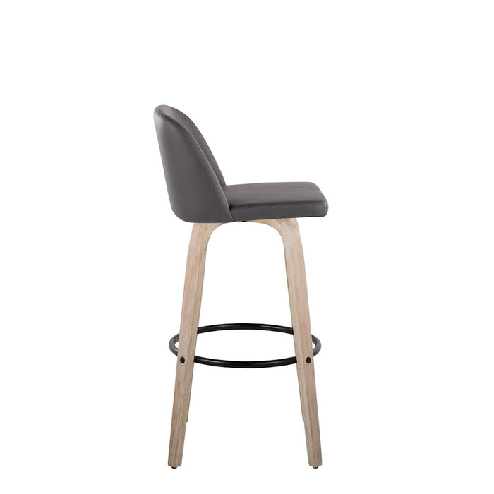 LumiSource Toriano 30" Barstool, Set/2, WH/GY/BK