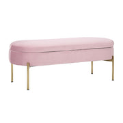 LumiSource Chloe Storage Bench, Gold/Blush Pink - BC-CHLOESTORAUVBLSH