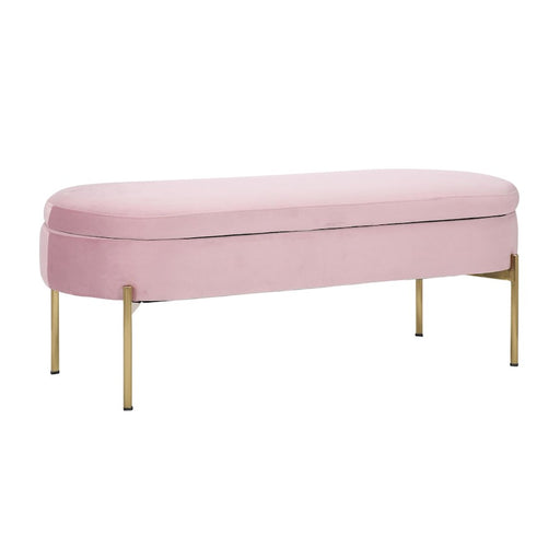 LumiSource Chloe Storage Bench, Gold/Blush Pink - BC-CHLOESTORAUVBLSH