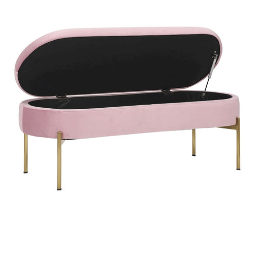 LumiSource Chloe Storage Bench, Gold/Blush Pink
