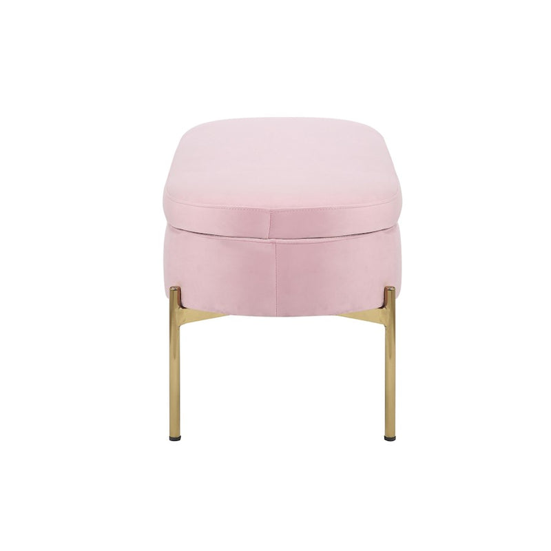 LumiSource Chloe Storage Bench, Gold/Blush Pink