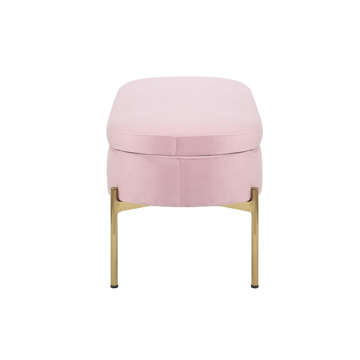 LumiSource Chloe Storage Bench, Gold/Blush Pink