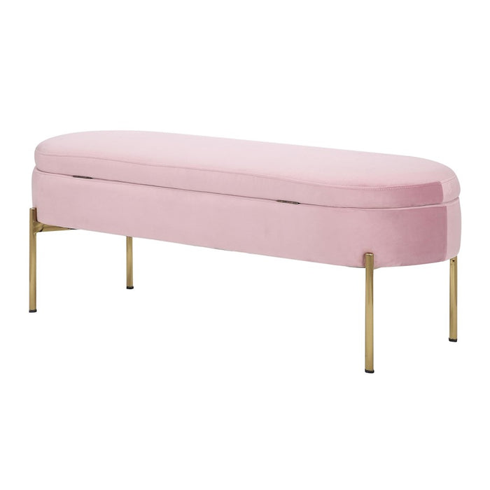 LumiSource Chloe Storage Bench, Gold/Blush Pink