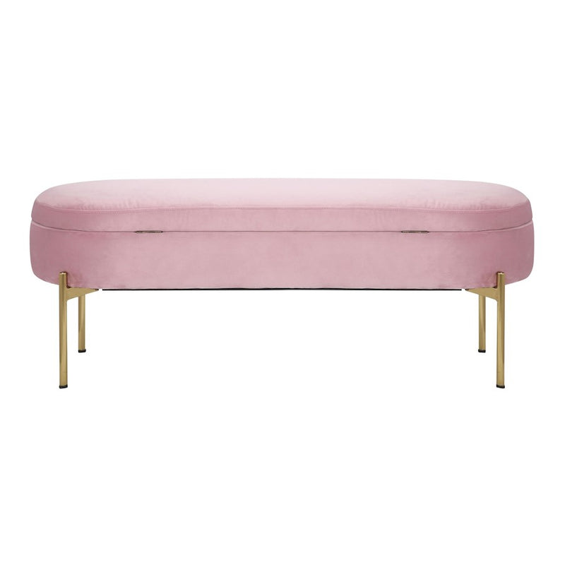 LumiSource Chloe Storage Bench, Gold/Blush Pink