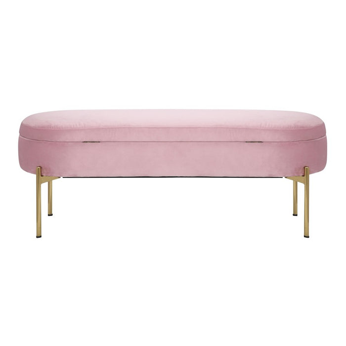 LumiSource Chloe Storage Bench, Gold/Blush Pink