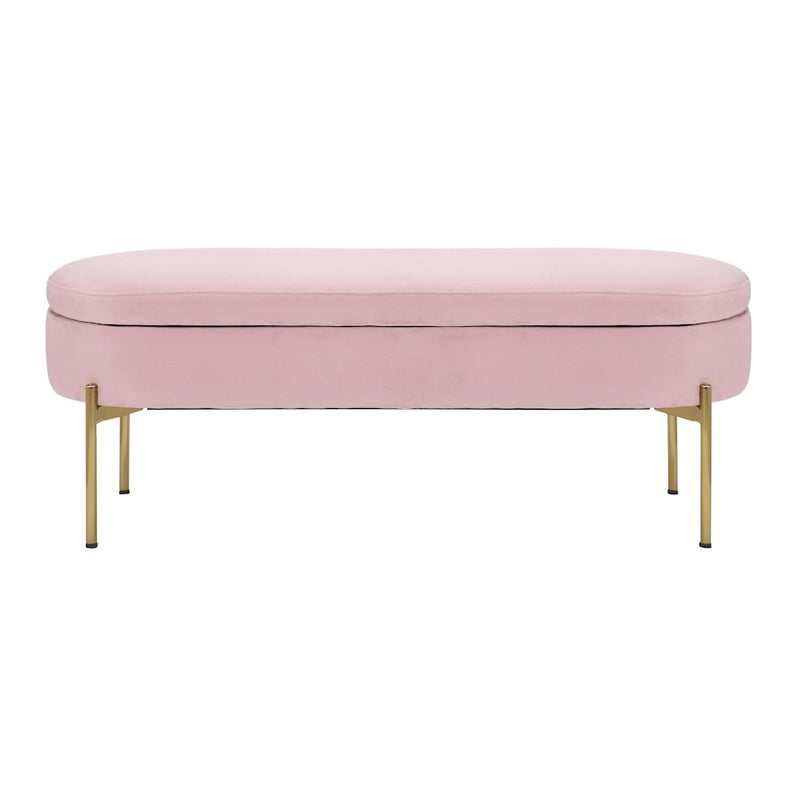 LumiSource Chloe Storage Bench, Gold/Blush Pink