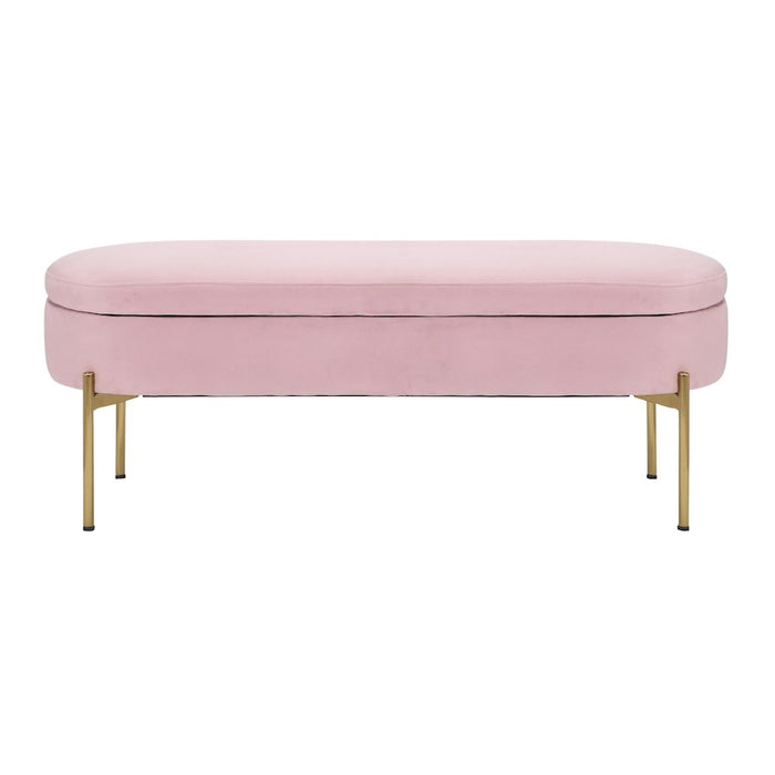 LumiSource Chloe Storage Bench, Gold/Blush Pink