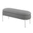 LumiSource Chloe Storage Bench in Chrome/Grey PU