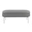 LumiSource Chloe Storage Bench in Chrome/Grey PU