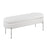 LumiSource Chloe Storage Bench in Chrome/White PU - BC-CHLOESTORW