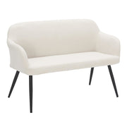 LumiSource Daniella Back Bench, Black Metal/Cream Fabric - BC-DANIELLAHBBKCR