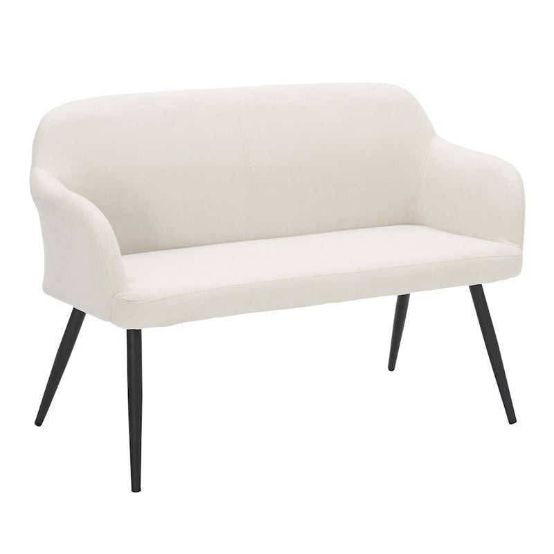LumiSource Daniella Back Bench, Black Metal/Cream Fabric - BC-DANIELLAHBBKCR