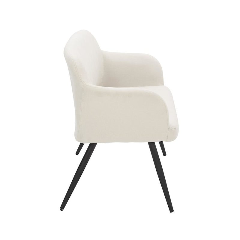 LumiSource Daniella Back Bench, Black Metal/Cream Fabric