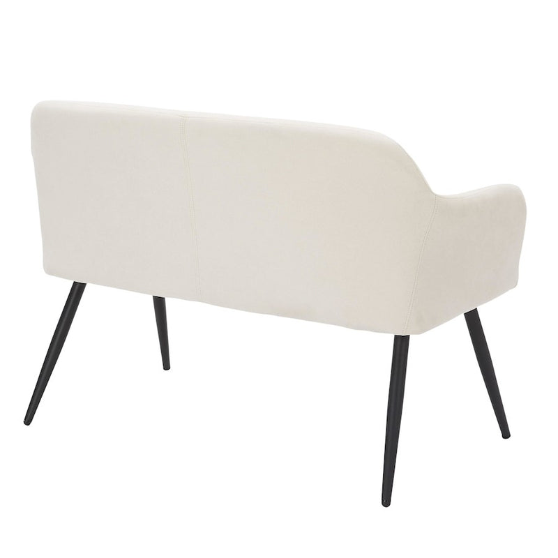 LumiSource Daniella Back Bench, Black Metal/Cream Fabric