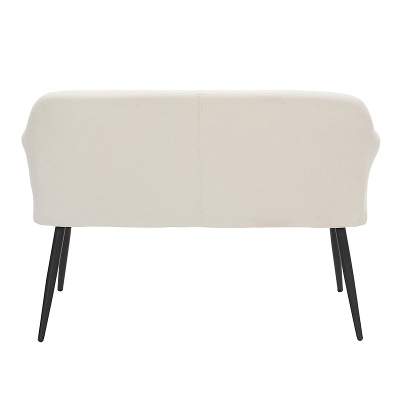 LumiSource Daniella Back Bench, Black Metal/Cream Fabric