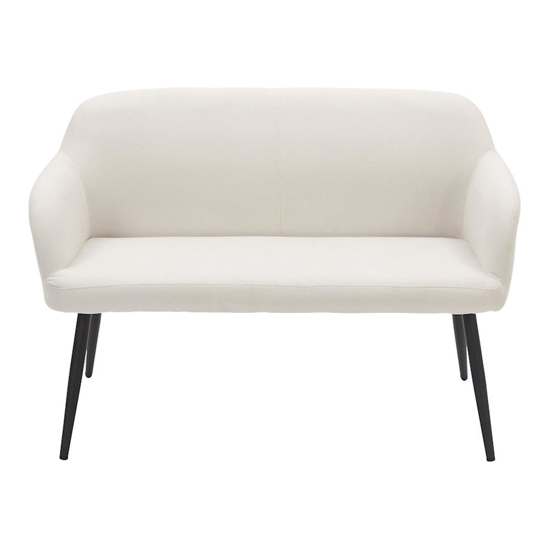 LumiSource Daniella Back Bench, Black Metal/Cream Fabric