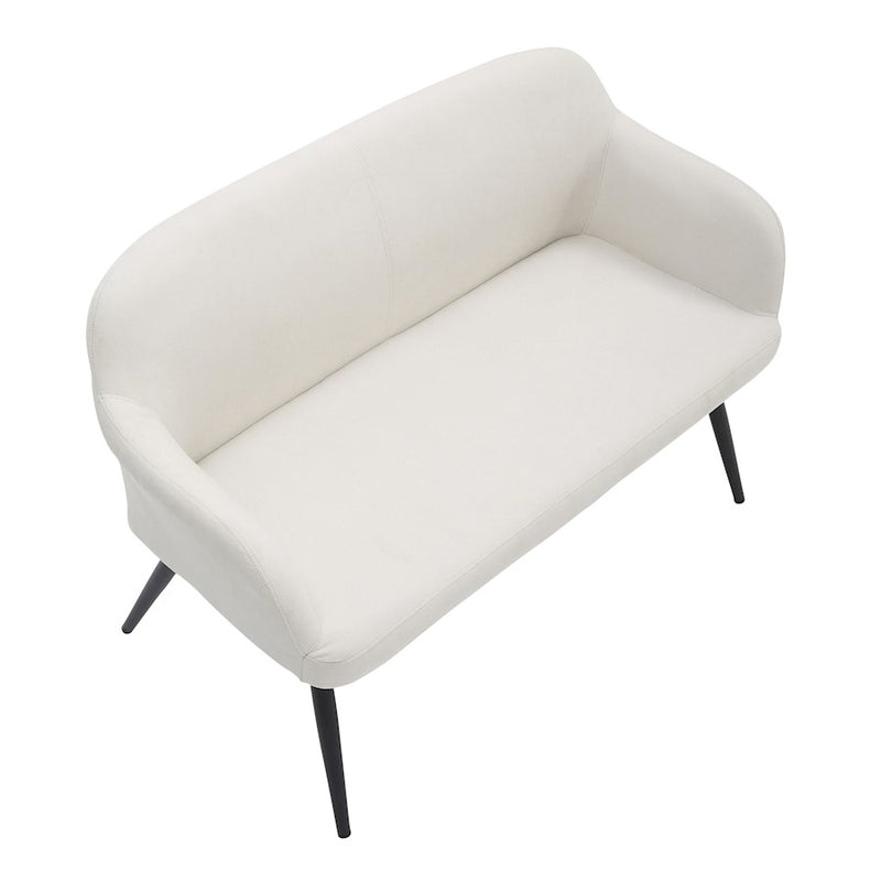 LumiSource Daniella Back Bench, Black Metal/Cream Fabric