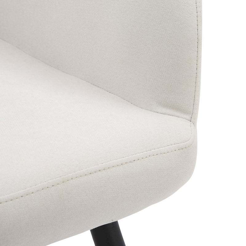 LumiSource Daniella Back Bench, Black Metal/Cream Fabric