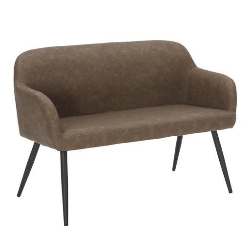 LumiSource Daniella Back Bench, Black Metal/Espresso PU - BC-DANIELLAHBBKE