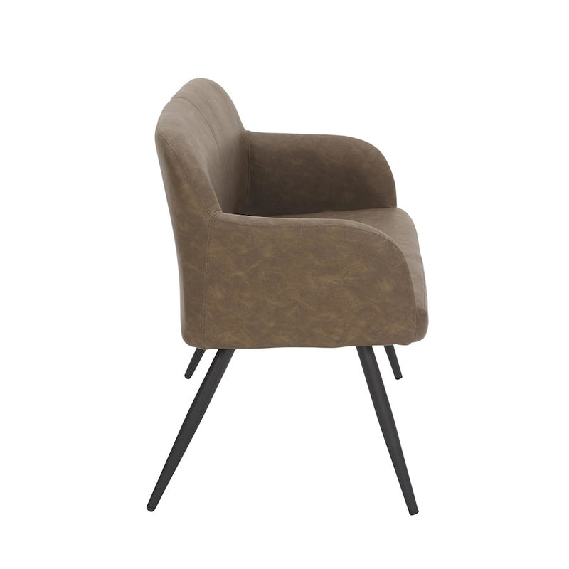 LumiSource Daniella Back Bench, Black Metal/Espresso PU