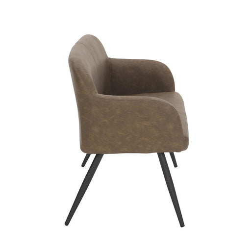 LumiSource Daniella Back Bench, Black Metal/Espresso PU