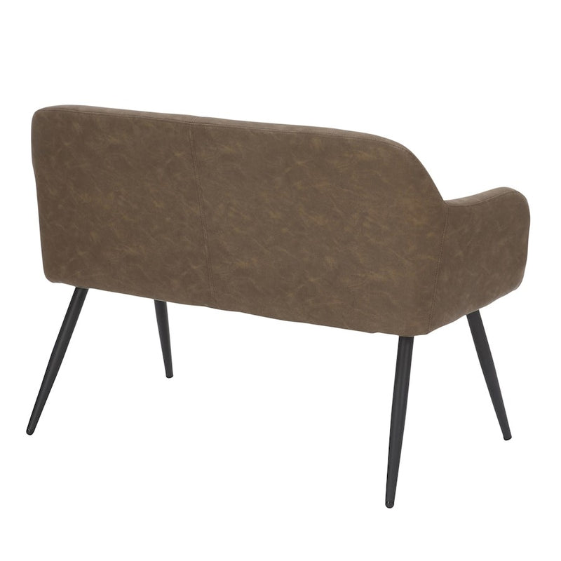 LumiSource Daniella Back Bench, Black Metal/Espresso PU