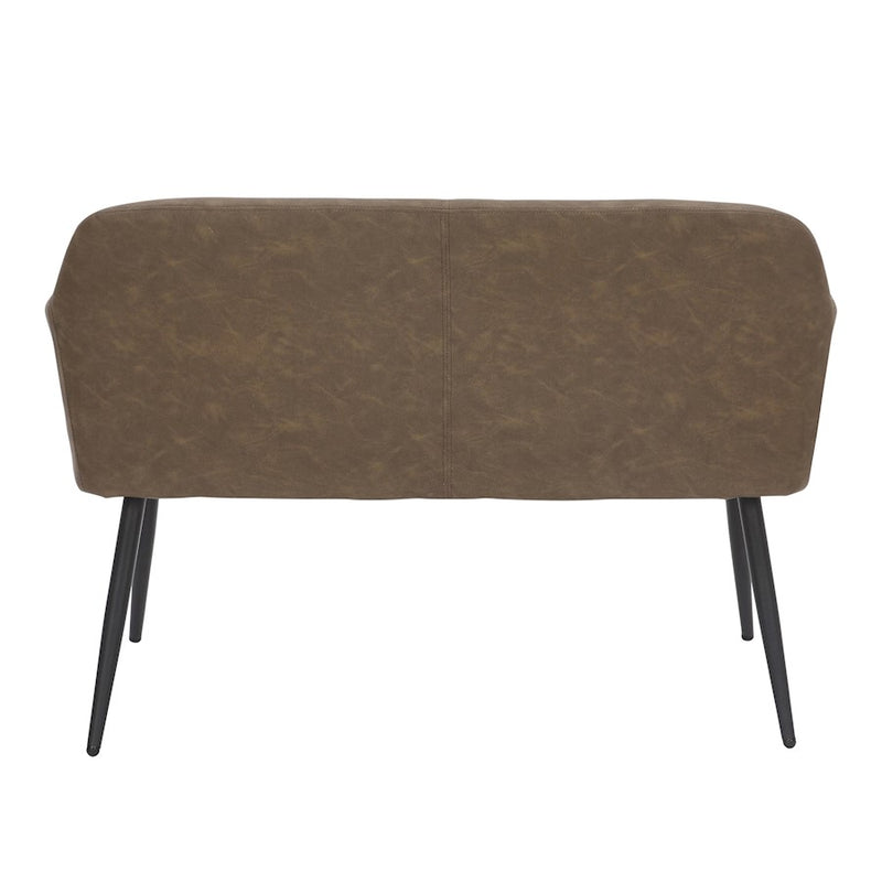 LumiSource Daniella Back Bench, Black Metal/Espresso PU